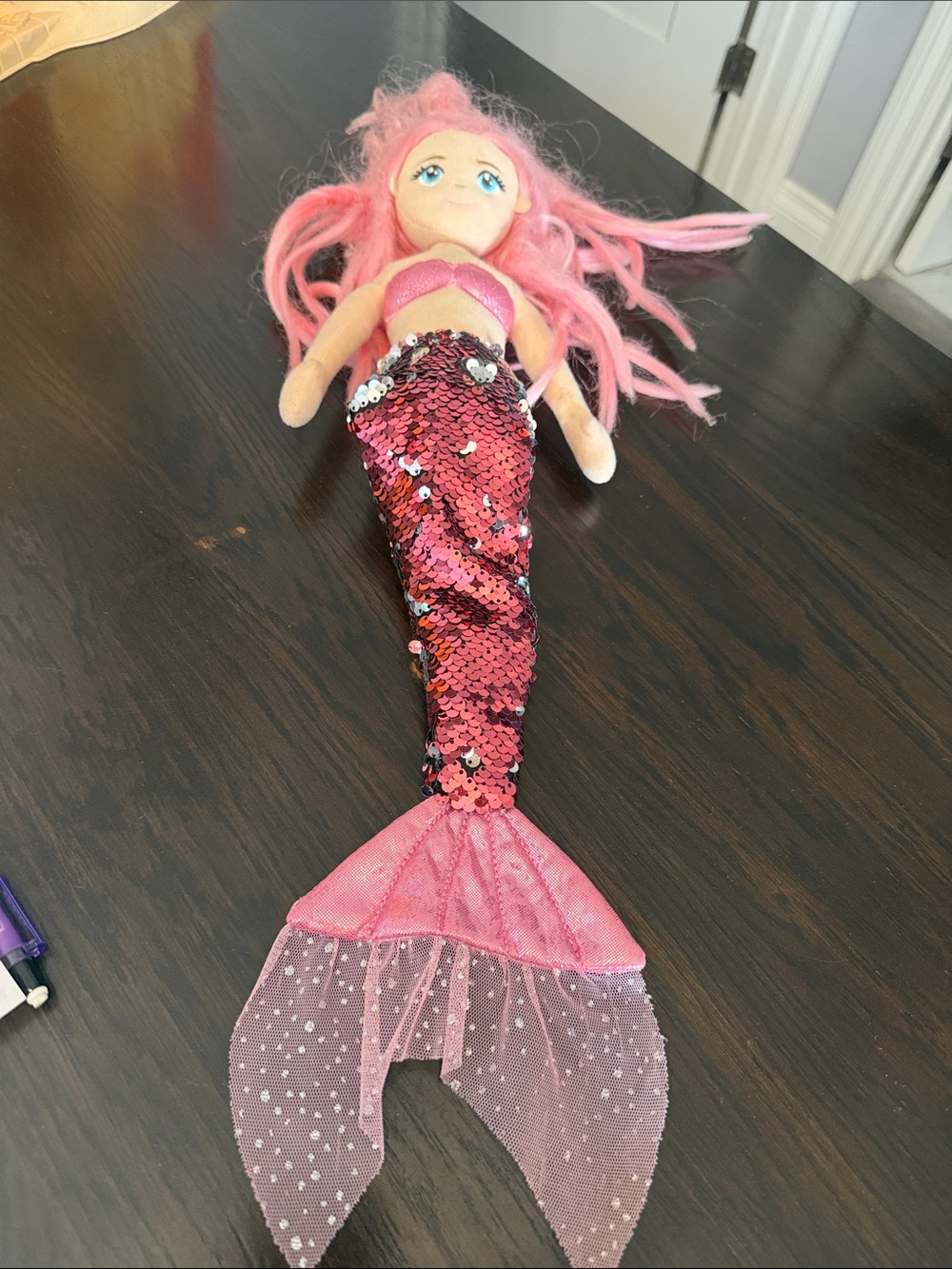 Aurora Pink‎ Sequin Mermaid Doll Plush Toy - Kids